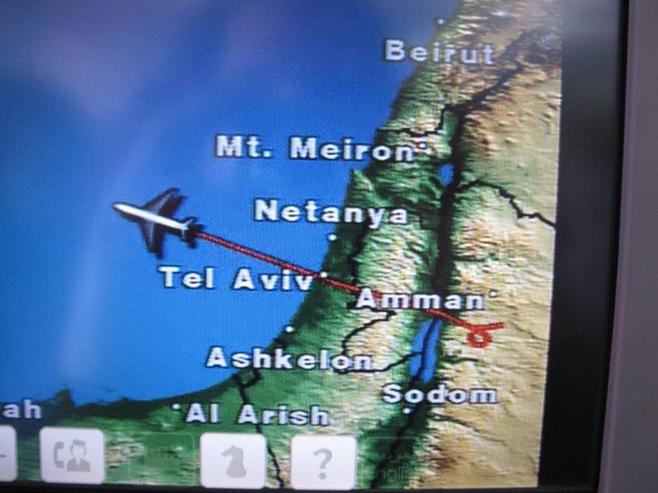Route Map, In-Flight Entertainment Touch Screen, Royal Jordanian Airlines Flight 261 From Amman, Jordan To New York City-JFK, January 11, 2011