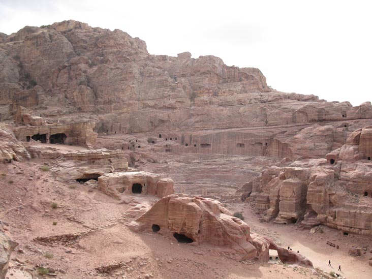 View Toward Theater From Royal Tombs Area, Petra, Wadi Musa, Jordan