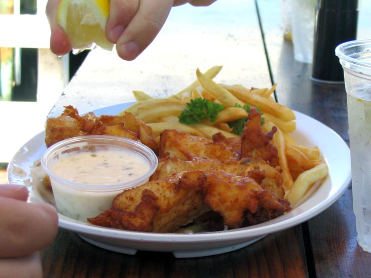 Fish and Chips, Bracco's Clam and Oyster Bar, 319 Woodcleft Avenue, Nautical Mile, Freeport, Long Island, New York