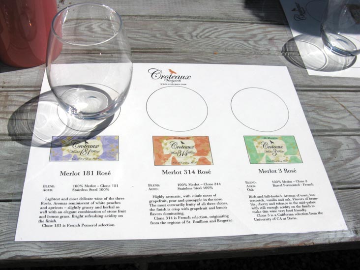 Tasting, Croteaux Vineyards, 1450 South Harbor Road, Southold, New York, July 4, 2009
