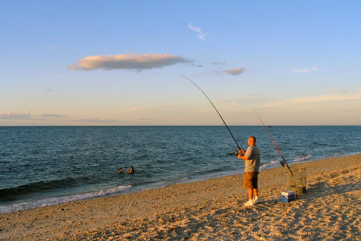 Fishing, Beach, Wildwood State Park, Wading River, Long Island, New York
