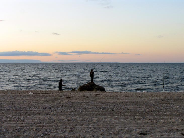 Fishing at Sunset, Beach, Wildwood State Park, Wading River, Long Island, New York
