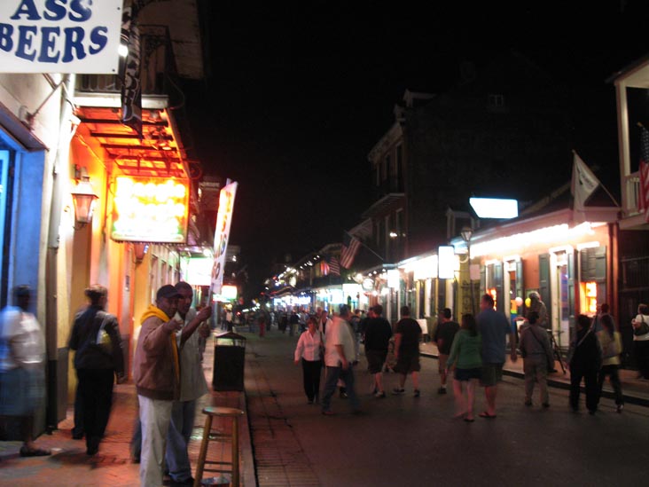 Bourbon Street Between Toulouse Street and St. Peter Street, French Quarter, New Orleans, Louisiana