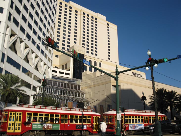 Canal Streetcars, Canal Street at Tchoupitoulas Street, New Orleans, Louisiana