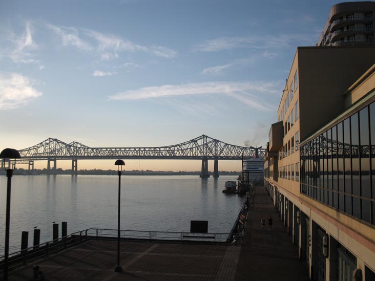 Crescent City Connection and Mississippi River Waterfront From Hilton New Orleans Riverside, Two Poydras Street, New Orleans, Louisiana