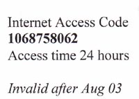 Internet Access Code, Traveler's Inn, 130 Pleasant Street, Brunswick, Maine