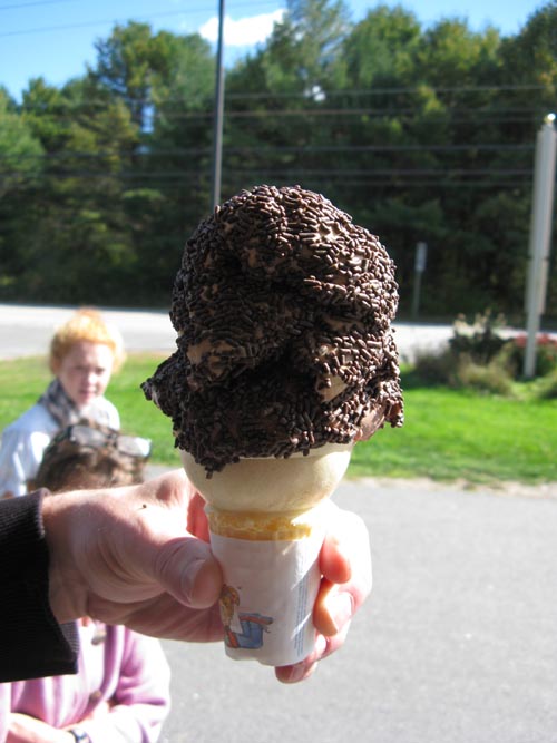 Chocolate Soft Serve Ice Cream With Sprinkles, Classic Custard, 150 US Route 1, Freeport, Maine