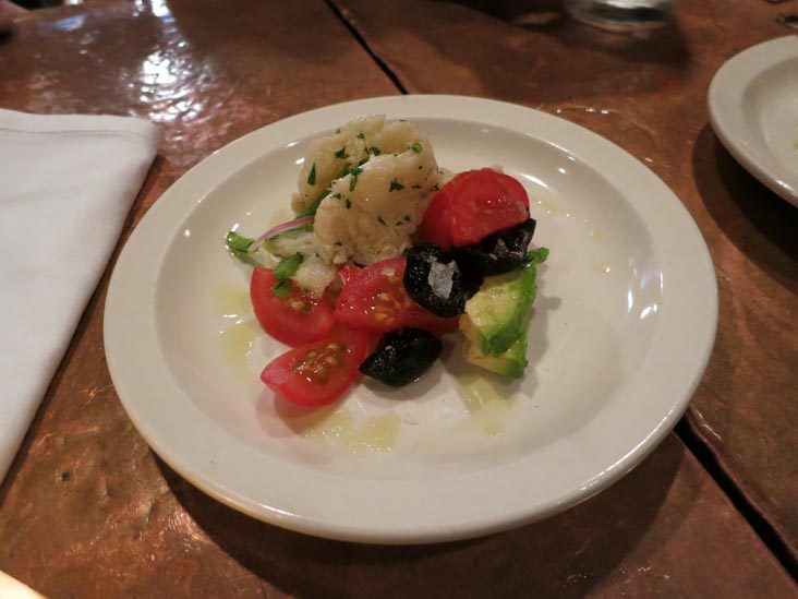 Salt Cod with Peppers, Tomato, Avocado and Olives, Street and Co., 33 Wharf Street, Portland, Maine, June 30, 2013