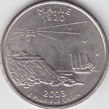 United States Mint 50 State Quarters Program Maine Quarter