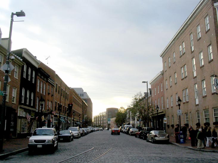 Looking West Down Thames Street From South Broadway, Fells Point, Baltimore, Maryland