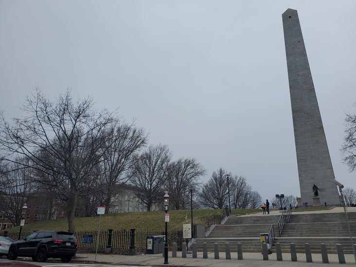 Bunker Hill Monument, Freedom Trail, Boston, Massachusetts, January 15, 2023