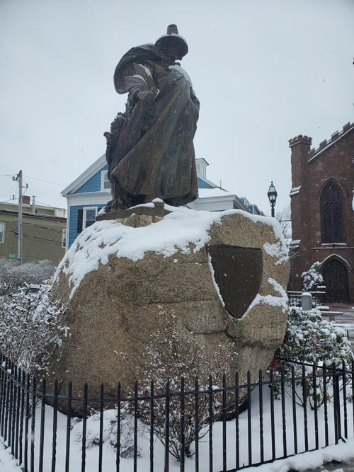 Roger Conant Statue, Brown Street and Washington Square, Salem, Massachusetts, January 16, 2023