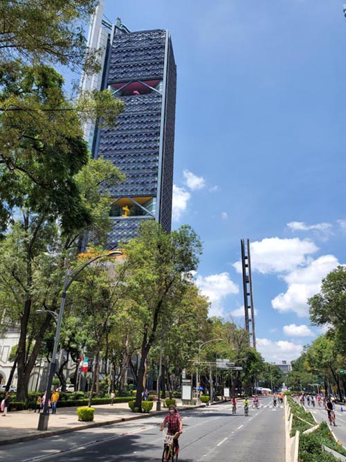 Paseo de la Reforma 510 and Estela de Luz, Mexico City/Ciudad de México, Mexico, August 15, 2021