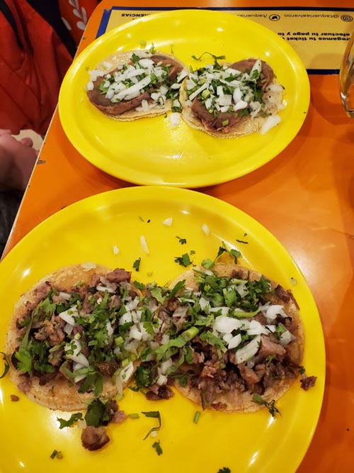 Lengua and Suadero Tacos, Taqueria Álvaro Obregón, Avenida Álvaro Obregón 90, Roma, Mexico City/Ciudad de México, Mexico, August 29, 2021