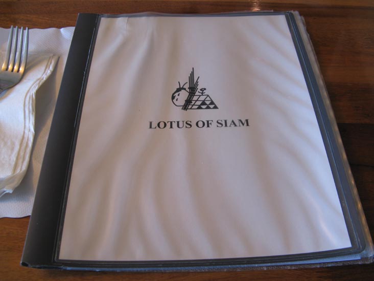 Menu, Lotus of Siam, 953 East Sahara Avenue, Suite A-5, Las Vegas, Nevada