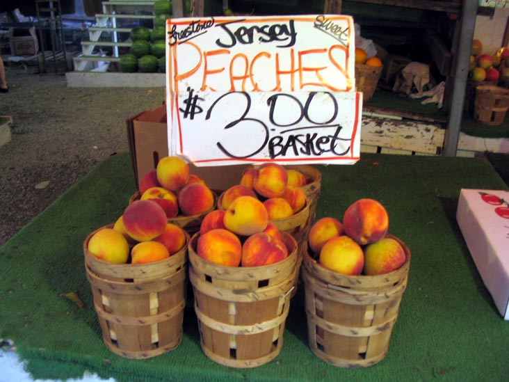 Peaches, Corn Stop Farm Market, Route 206 at Litecky Drive, Burlington County, New Jersey