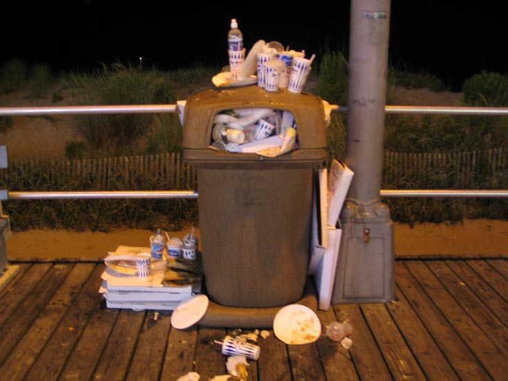 Trash Near Tater's Famous Fresh Cut Fries, 652 Boardwalk, Ocean City, New Jersey