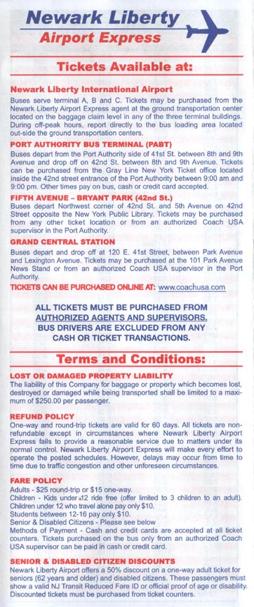 Newark Liberty Airport Express Schedule