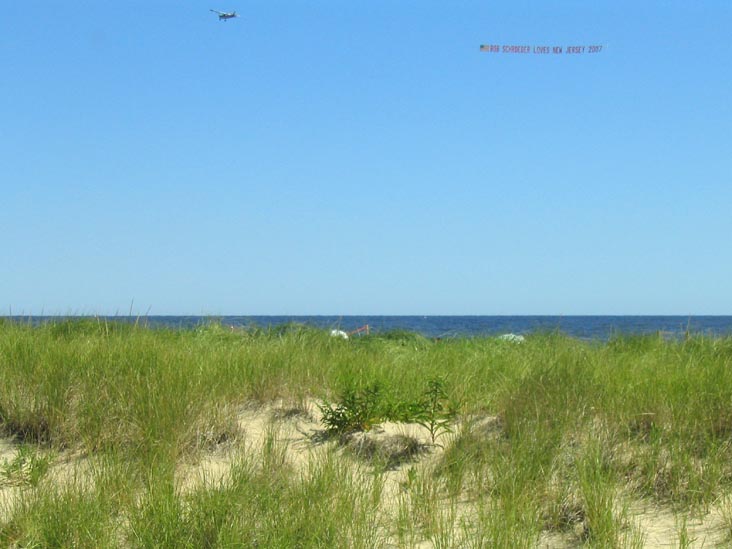 Plane Towing Banner, Boardwalk, Bradley Beach, New Jersey