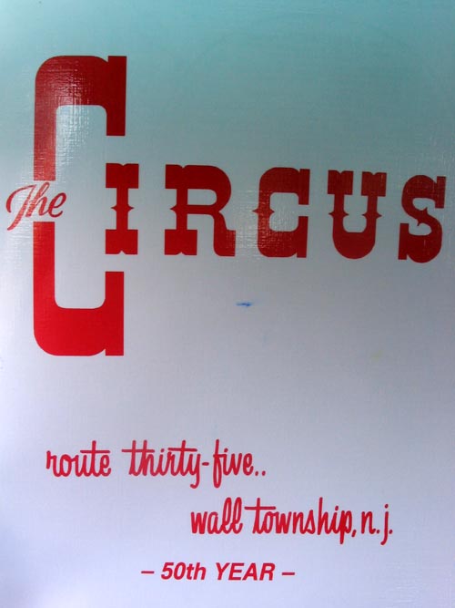 Menu, Circus Drive-In, 1865 Route 35, Wall Township, New Jersey