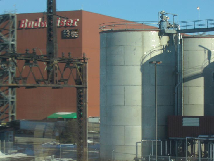 Budweiser Plant Near Newark, NJ, New Jersey Transit's Northeast Corridor Line