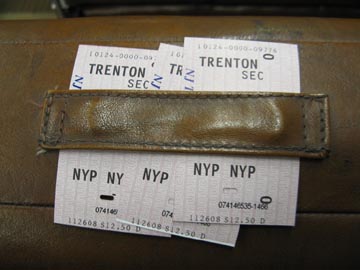 Tickets, New Jersey Transit Northeast Corridor Line Train To New York, November 30, 2008