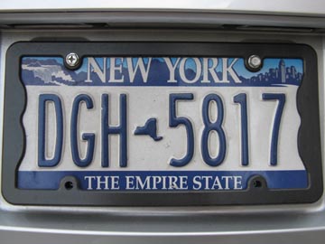 New York State License Plate