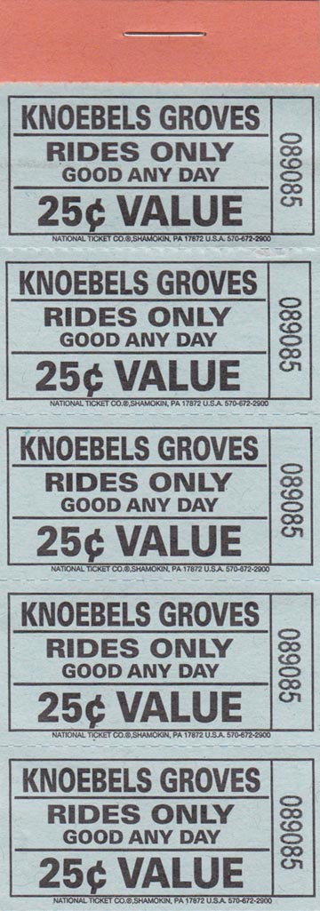 Ride Tickets, Knoebels Amusement Resort, Elysburg, Pennsylvania