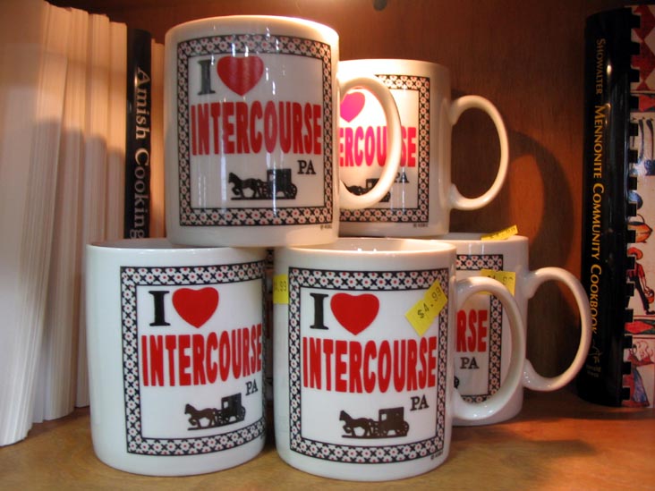 I [Heart] Intercourse PA Coffee Mugs, Intercourse Canning Company, 3612 East Newport Road, Intercourse, Pennsylvania