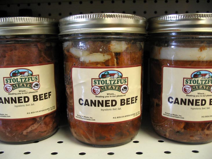 Canned Beef, Stoltzfus Meats, 3614 Old Philadelphia Pike, Intercourse, Pennsylvania