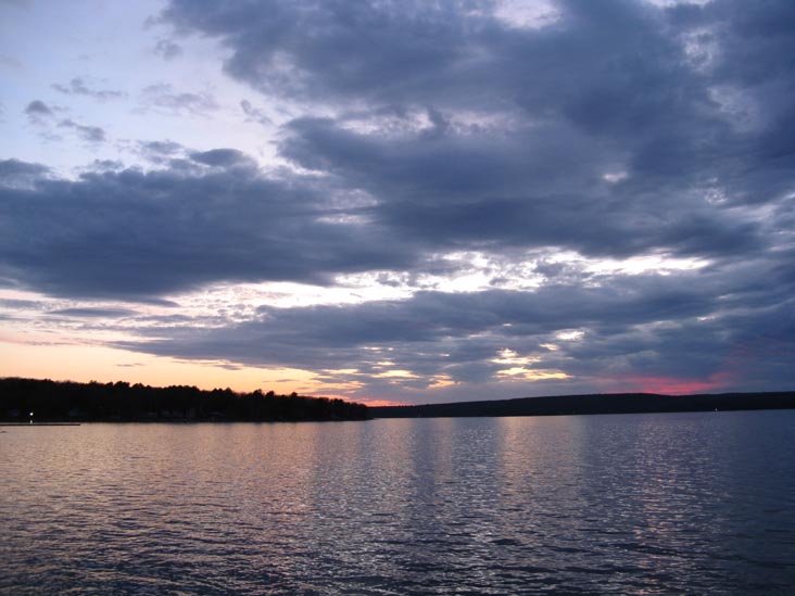 Sunset Over Lake Wallenpaupack From Ehrhardt's Waterfront Resort, 205 Route 507, Hawley, Pennsylvania, April 18, 2009, 7:51 p.m.