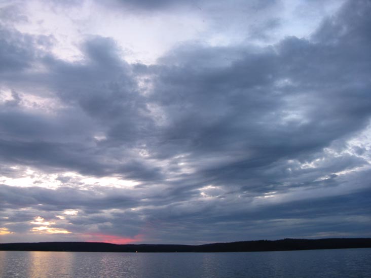 Sunset Over Lake Wallenpaupack From Ehrhardt's Waterfront Resort, 205 Route 507, Hawley, Pennsylvania, April 18, 2009, 7:51 p.m.