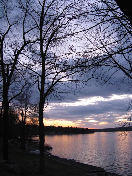 Sunset Over Lake Wallenpaupack From Ehrhardt's Waterfront Resort, 205 Route 507, Hawley, Pennsylvania, April 18, 2009, 7:53 p.m.