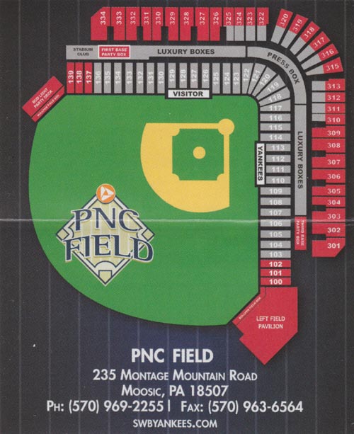 PNC Field Seating Plan