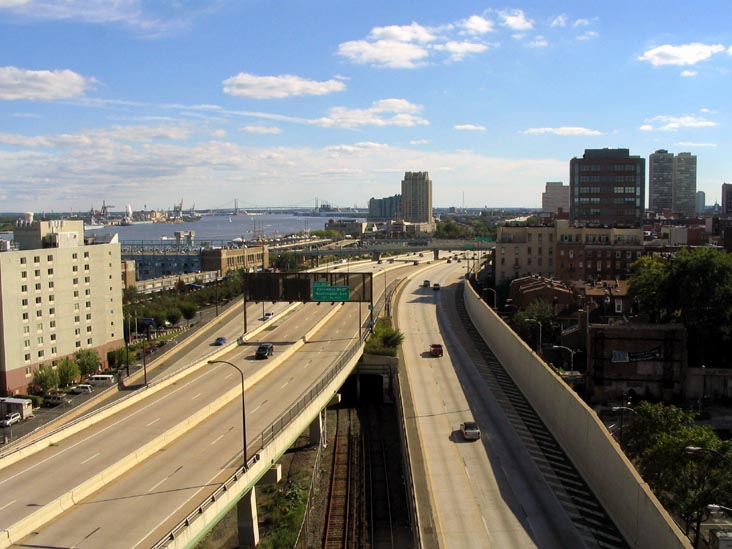 Delaware Expressway From The Ben Franklin Bridge, Center City Philadelphia, Pennsylvania