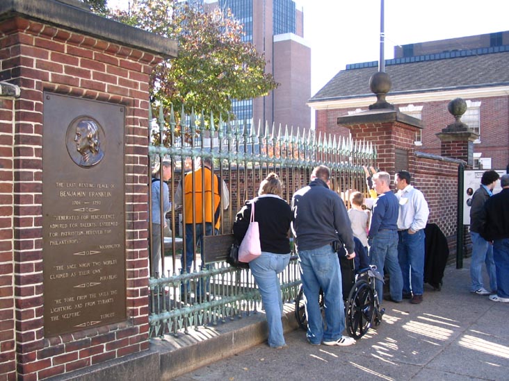 Benjamin Franklin's Grave, 5th and Arch Streets, SE Corner, Philadelphia, Pennsylvania
