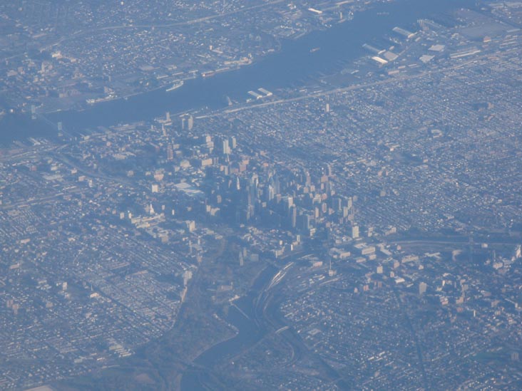 Center City Philadelphia From Airplane, Philadelphia, Pennsyvlania, November 6, 2009