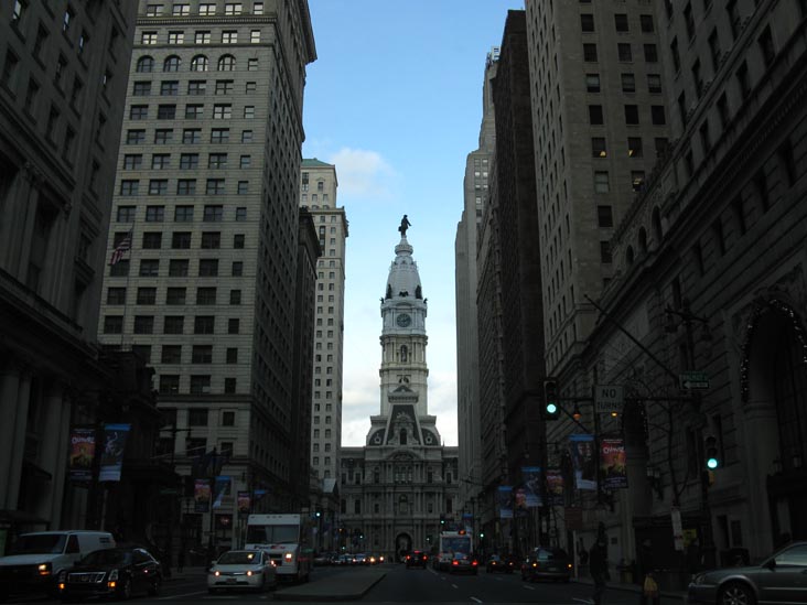 Philadelphia City Hall From South Broad Street, Center City, Philadelphia, Pennsylvania, November 27, 2009