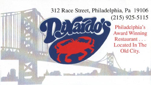 Business Card, DiNardo's, 312 Race Street, Old City, Philadelphia, Pennsylvania