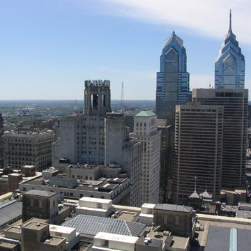 Center City Philadelphia from the 33rd Floor of the PSFS Building Looking Southwest
