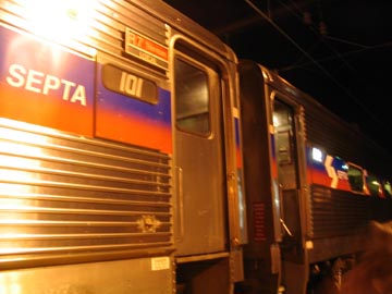 R7 SEPTA Train, Holmesburg Junction Station, Rhawn and Tulip Streets, Northeast Philadelphia