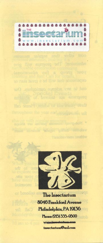 Insectarium Brochure