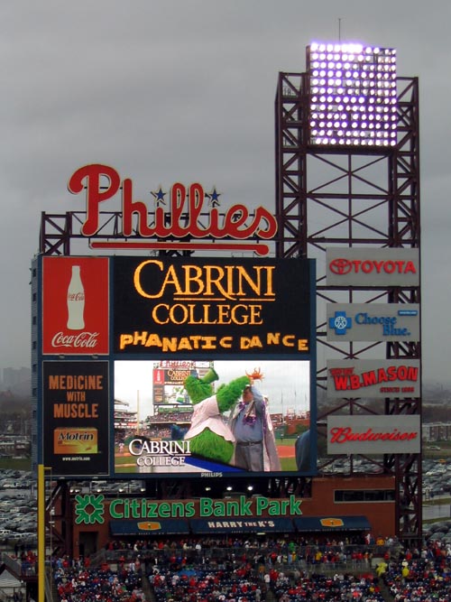 Phanatic Dance, Philadelphia Phillies vs. Washington Nationals, Citizens Bank Park, South Philadelphia, Philadelphia, Pennsyvlania, Opening Day, March 31, 2008