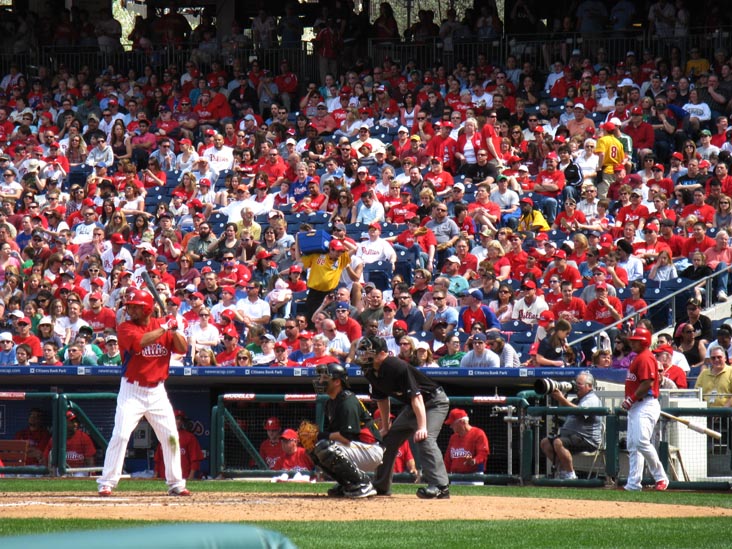 Shane Victorino, Philadelphia Phillies vs. Pittsburgh Pirates, View From Section 132, Citizens Bank Park, Philadelphia, Pennsylvania, April 3, 2010