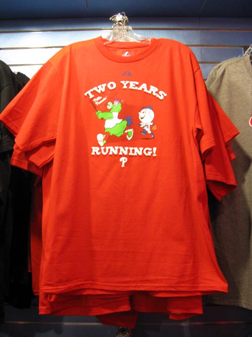 "Two Years Running" T-Shirts, Team Shop, Citizens Bank Park, Philadelphia, Pennsylvania, April 4, 2009