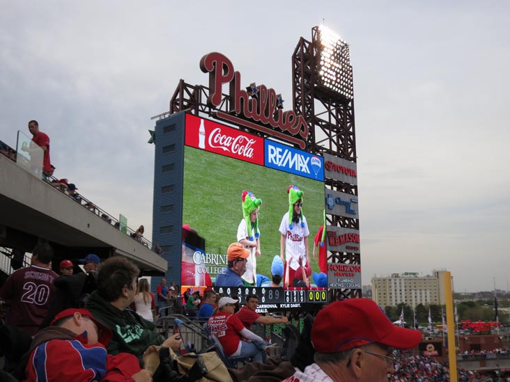 Jumbotron, Philadelphia Phillies vs. New York Mets, Citizens Bank Park, Philadelphia, Pennsylvania, April 14, 2012