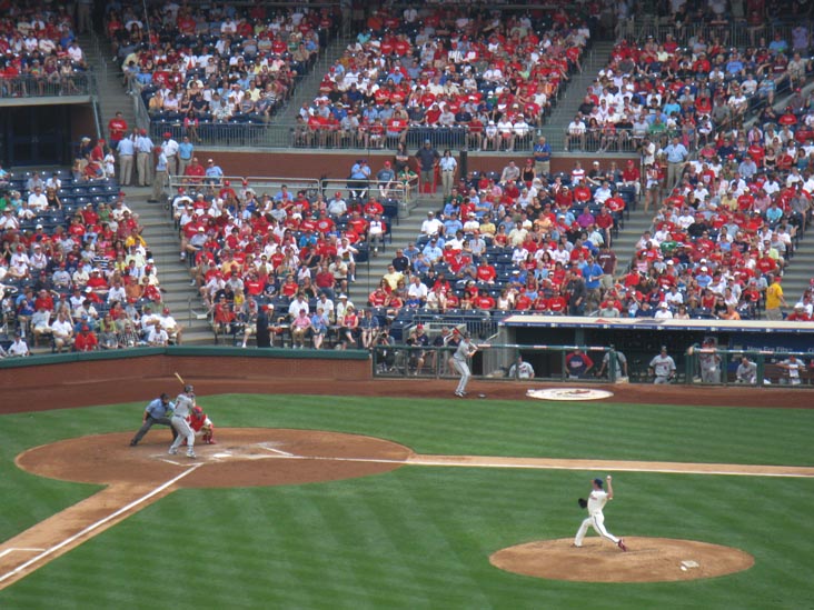 Cole Hamels Pitching To Joe Mauer, Philadelphia Phillies vs. Minnesota Twins, View From Section 303, Citizens Bank Park, Philadelphia, Pennsylvania, June 19, 2010