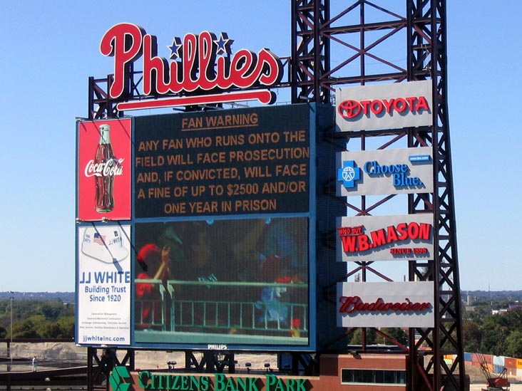 Scoreboard, Citizens Bank Park, Philadelphia, Pennsylvania, September 19, 2004