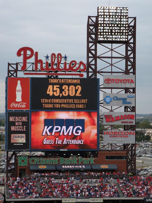 Attendance Figure, Philadelphia Phillies vs. New York Mets, View From Section 417, Citizens Bank Park, Philadelphia, Pennsylvania, September 26, 2010