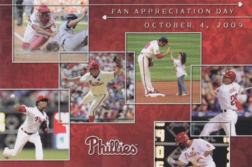 Philadelphia Phillies Fan Appreciation Day Postcard Set Giveaway, October 4, 2009